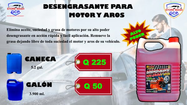 Desengrasante para motor y aros
